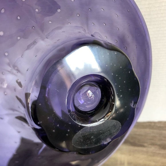 Handblown Purple Art Glass Bowl with Controlled Bubbles - Picture 8 of 16